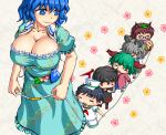  6+girls :3 animal_ears belt black_dress black_hair black_legwear blue_dress blue_eyes blue_hair blush breasts brown_dress brown_eyes brown_hair brown_skirt child cleavage collarbone commentary_request dog_ears dress ears flower flower_ornament futatsuiwa_mamizou glasses green_hair green_shirt grey_hair happy hat houjuu_nue huge_breasts kaku_seiga kasodani_kyouko leaf leaf_on_head long_sleeves looking_back looking_down looking_up mary_janes multiple_girls murasa_minamitsu nazrin open_mouth pince-nez pink_dress puffy_short_sleeves puffy_sleeves raccoon_ears raccoon_tail red_eyes red_shoes rope_train sad sailor_collar sailor_hat shoes short_hair short_sleeves shorts skirt sleeveless smile tail tareme tarokii thigh-highs touhou wavy_mouth wrist_cuffs younger 