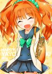  &gt;_&lt; birthday blush dress idolmaster jumper long_hair orange_hair takatsuki_yayoi twintails 