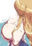  1girl arc_the_lad arc_the_lad_ii bare_shoulders blonde_hair breasts cleavage detached_sleeves downblouse from_above huge_breasts lieza long_hair payot pointy_ears solo tokyo_(great_akuta) water 