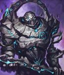  artist_request blue_eyes card_(medium) chaos_heroes_online golem no_humans official_art solo stonecold_(chaos_online) 