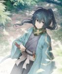  1boy angel31424 japanese_clothes katana log_horizon long_hair ponytail solo soujirou_seta sword weapon 