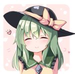  1girl closed_eyes green_hair hat komeiji_koishi ominaeshi_(takenoko) short_hair solo touhou 