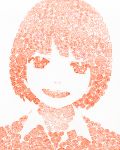  1girl commentary_request face original short_hair solo stamp yajirushi_(chanoma) 