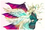  1boy absurdres angel_wings artist_request blonde_hair demon_wings highres lucifer_(shin_megami_tensei) shin_megami_tensei tagme wings 