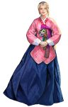  1girl alpha_transparency artist_request blonde_hair blue_eyes chaos_heroes_online full_body hanbok highres irea korean_clothes looking_at_viewer official_art parted_lips simple_background solo transparent_background 