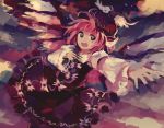  1girl :o animal_ears dress fingernails hand_on_own_chest hat long_fingernails mystia_lorelei open_mouth outstretched_hand pink_hair singing solo touhou tyaya_hayama wings 