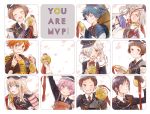  6+boys ^_^ aizen_kunitoshi akita_toushirou atsushi_toushirou bandaid bandaid_on_nose black_hair blonde_hair blue_eyes blue_hair brown_eyes brown_hair closed_eyes english gokotai grin hat hirano_toushirou hiruri ima-no-tsurugi japanese_clothes maeda_toushirou male_focus medal midare_toushirou military military_uniform multiple_boys necktie open_mouth petals pink_hair redhead revision sayo_samonji silver_hair smile tiger tokin_hat touken_ranbu trap uniform white_tiger wink yagen_toushirou yellow_eyes 