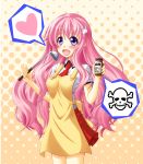  1girl apron baka_to_test_to_shoukanjuu blush breasts hair_ornament highres himeji_mizuki large_breasts long_hair open_mouth pink_hair poison school_uniform shinzaki_kai skull_and_crossbones smile solo violet_eyes 