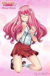  1girl artist_name baka_to_test_to_shoukanjuu blush breasts closed_eyes hair_ornament highres himeji_mizuki large_breasts loneteel long_hair pink_hair school_uniform solo 