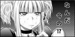  1girl aoki_hagane_no_arpeggio blush choker comic holding kaname_aomame kongou_(aoki_hagane_no_arpeggio) long_hair monochrome paper sweat tearing_up translation_request trembling twintails very_long_hair 