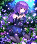  aikatsu! blush dress gloves hikami_sumire long_hair purple_eyes violet_hair 