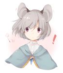  ! 1girl akagashi_hagane animal_ears capelet dandelion flower gradient gradient_background grey_hair jewelry mouse_ears nazrin pink_hair shirt short_hair simple_background solo touhou 