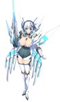  1girl absurdres blue_eyes blue_hair breasts butterfly_hair_ornament hair_ornament highres large_breasts minamon_(vittel221) parted_lips phantasy_star phantasy_star_online_2 simple_background solo white_background 