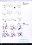  angela_balzac angry concept_art headgear highres long_hair looking_at_viewer monochrome ponytail rakuen_tsuihou sad short_hair simple_background smile twintails white_background 