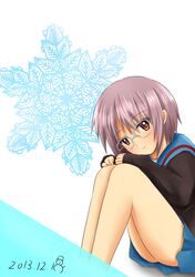  1girl brown_eyes brown_hair cardigan glasses highres holmes nagato_yuki nagato_yuki-chan_no_shoushitsu school_uniform serafuku short_hair suzumiya_haruhi_no_shoushitsu suzumiya_haruhi_no_yuuutsu 