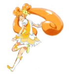  1girl :d azuma_yukihiko boots choker cure_rosetta dokidoki!_precure double_bun dress earrings eyelashes hair_ornament hair_ribbon happy heart high_heel_boots high_heels jewelry knee_boots kneehighs long_hair looking_at_viewer magical_girl open_mouth orange_eyes orange_hair precure puffy_sleeves ribbon simple_background sketch smile solo standing twintails white_background wrist_cuffs yotsuba_alice 