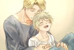  2boys aldnoah.zero blonde_hair blush cruhteo kisato multiple_boys silver_hair slaine_troyard younger 