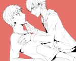  2boys blush child_gilgamesh emiya_shirou fate/hollow_ataraxia fate/stay_night fate_(series) guroto monochrome multiple_boys yaoi 