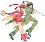  2boys banysun cardcaptor_sakura cosplay hat jojo_no_kimyou_na_bouken kakyouin_noriaki kinomoto_sakura kinomoto_sakura_(cosplay) kuujou_joutarou li_xiaolang_(cosplay) magical_girl multiple_boys staff sword weapon 