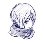  1girl aldnoah.zero amifumi_inko lowres pout scarf short_hair 