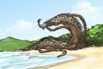  beach giant_monster highres monster nameo_(judgemasterkou) original rope solo zoom_out 