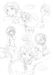  2girls gundam gundam_g_no_reconguista highres monochrome multiple_girls noredo_nug oota_tamon raraiya_monday sketch 