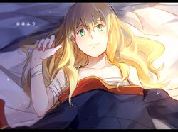  1girl aki_(neyuki41028) aldnoah.zero asseylum_vers_allusia bandages blonde_hair green_eyes short_hair solo 