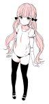  1girl black_legwear doll_joints gym_uniform highres long_hair looking_at_viewer original sakiyo_cake sketch solo thigh-highs twintails 
