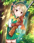 1girl cape forest gun idolmaster idolmaster_cinderella_girls morikubo_nono rifle tagme weapon 