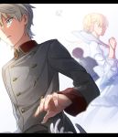  1girl 2boys aki_(neyuki41028) aldnoah.zero asseylum_vers_allusia blonde_hair grey_hair kaizuka_inaho multiple_boys silver_hair slaine_troyard 