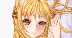  1girl animal_ears blonde_hair dakimakura emil_chronicle_online fox_ears long_hair sample solo tenyoshi_(briansept) yellow_eyes 
