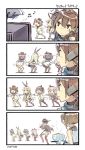  4koma 6+girls amatsukaze_(kantai_collection) blonde_hair brown_hair comic dancing hair_ribbon kantai_collection multiple_girls mutsu_(kantai_collection) nagato_(kantai_collection) pantyhose ribbon shimakaze_(kantai_collection) television thigh-highs thong tokitsukaze_(kantai_collection) twintails yukikaze_(kantai_collection) 