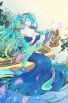  1girl absurdres amiemie bare_shoulders blue_hair breasts cleavage etwahl highres huge_breasts league_of_legends long_hair multicolored_hair sona_buvelle tagme twintails 
