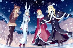   alice alice_in_wonderland animal_ears rabbit_ears cheshire_cat fancy_fantasia march_hare nekomimi pantyhose queen_of_hearts ueda_ryou  