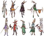  archer bunnygirl claws dark_skin ffta final_fantasy_tactics final_fantasy_tactics_advance game gloves heels long_hair pony_tail red_mage skirt sniper summoner sword tanned_skin tattoo twintails usagimimi viera white_hair white_mage 