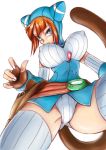 belt blue_eyes bof5 bofv breath_of_fire brown_hair cat_ears cat_tail catgirl gloves lin_(breath_of_fire) nekomimi panties short_hair tail thigh_highs