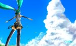  detached_sleeves hatsune_miku long_hair sky solo twintails vocaloid 