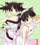  :3 animal_ears apron brown_hair cat_ears catgirl flat_chest futakoi hinagiku_lala hinagiku_lulu loli long_hair maid multiple_girls naked_apron nekomimi pettanko photoshop purple_eyes siblings sisters tail twins twintails uniform violet_eyes wink 