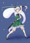  blue_eyes ghost gomi hairband katana konpaku_youmu konpaku_youmu_(ghost) myon short_hair silver_hair solo sword touhou weapon 