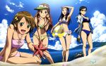  ball beach beachball bikini book crab crustacean duplicate hara_yumiko kotozuka_fumie makita_hime megami sora_no_manimani starfish swimsuit yarai_sayo 