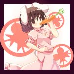  brown_hair bunny_ears carrot inaba_tewi rabbit_ears short_hair touhou tsunono 