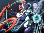  attack battle deoxys duel energy_ball epic fangs makumaku mewtwo no_humans pokemon pokemon_(creature) purple_eyes smoke tentacles violet_eyes yellow_eyes 