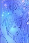  1boy 1girl blue closed_eyes cloud_strife cloud_tifa couple final_fantasy final_fantasy_vii hug kiss tifa_lockhart 