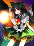  black_hair bow eyes long_hair red_eyes reiuji_utsuho touhou wings 