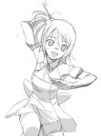  a1 armpits dream_c_club hair_cubes hair_ornament knife monochrome setsu_(dream_c_club) setu_(dream_c_club) sketch 