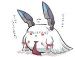  :x animalization bow commentary_request gomasamune hair_bow hair_ribbon kantai_collection murakumo_(kantai_collection) rabbit ribbon simple_background sketch translation_request white_background white_hair 