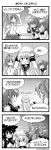  4koma 5girls :d akatsuki_(kantai_collection) bow closed_mouth comic commentary_request dated folded_ponytail hair_between_eyes hair_bow hair_ornament hairclip hibiki_(kantai_collection) highres ikazuchi_(kantai_collection) inazuma_(kantai_collection) kantai_collection long_hair long_sleeves monochrome multiple_girls neckerchief object_on_head open_mouth ponytail pot_on_head sanari_(quarter_iceshop) school_uniform serafuku short_hair smile translation_request twitter_username yuubari_(kantai_collection) |_| 