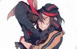  1girl grin hatutaro holding hug kill_la_kill living_clothes matoi_ryuuko senketsu smile 