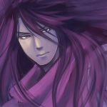  1boy jojo_no_kimyou_na_bouken long_hair lowres male_focus miyabi_(run) purple purple_hair scarf solo straizo 