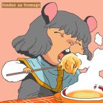  1girl animal_ears fondue fondue_au_fromage grey_hair mouse_ears nazrin onikobe_rin open_mouth short_hair teeth touhou 